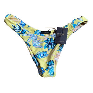 NWT Rio De Sol High Leg Swim Bottom Yellow Floral Medium